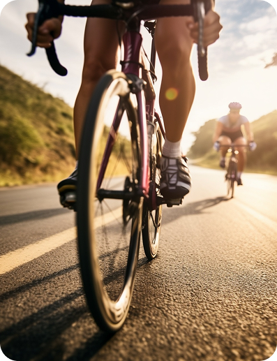 Group of cyclists riding together