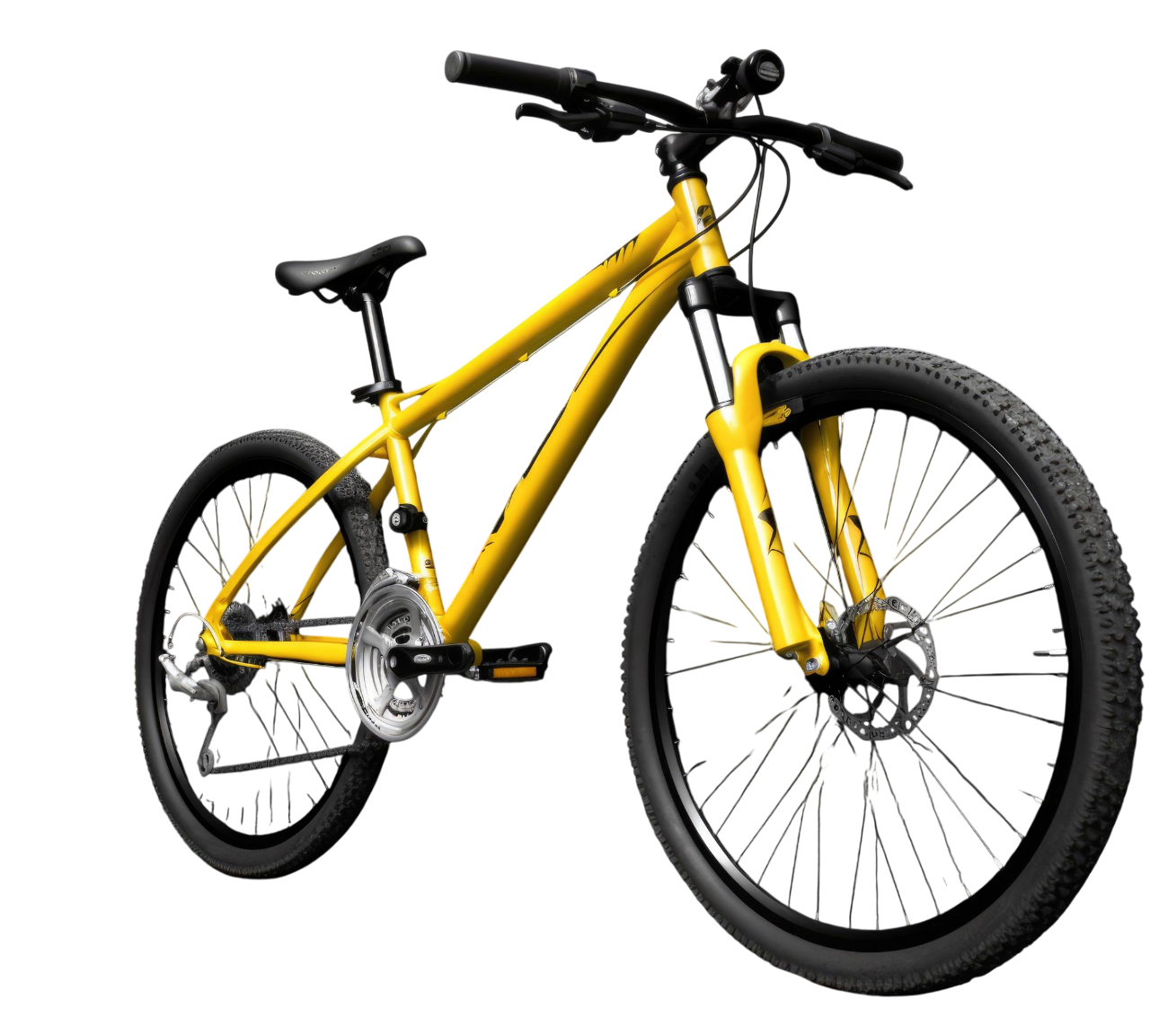 Yellow mountain bike